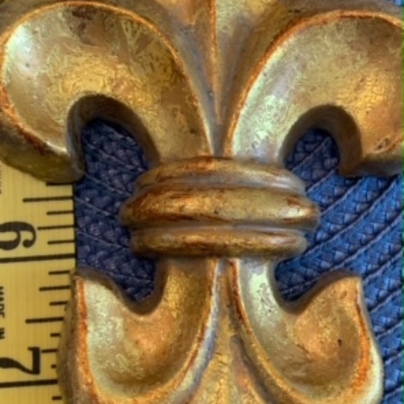 Gold Fleur de lis Christmas Ornament by Raz Imports - Picture 4 of 5